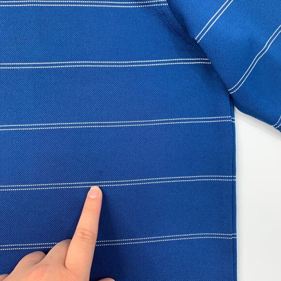 Greg Norman PlayDry Polo Shirt Mens XL Extra Large Blue Striped Performance Golf - Picture 3 of 12